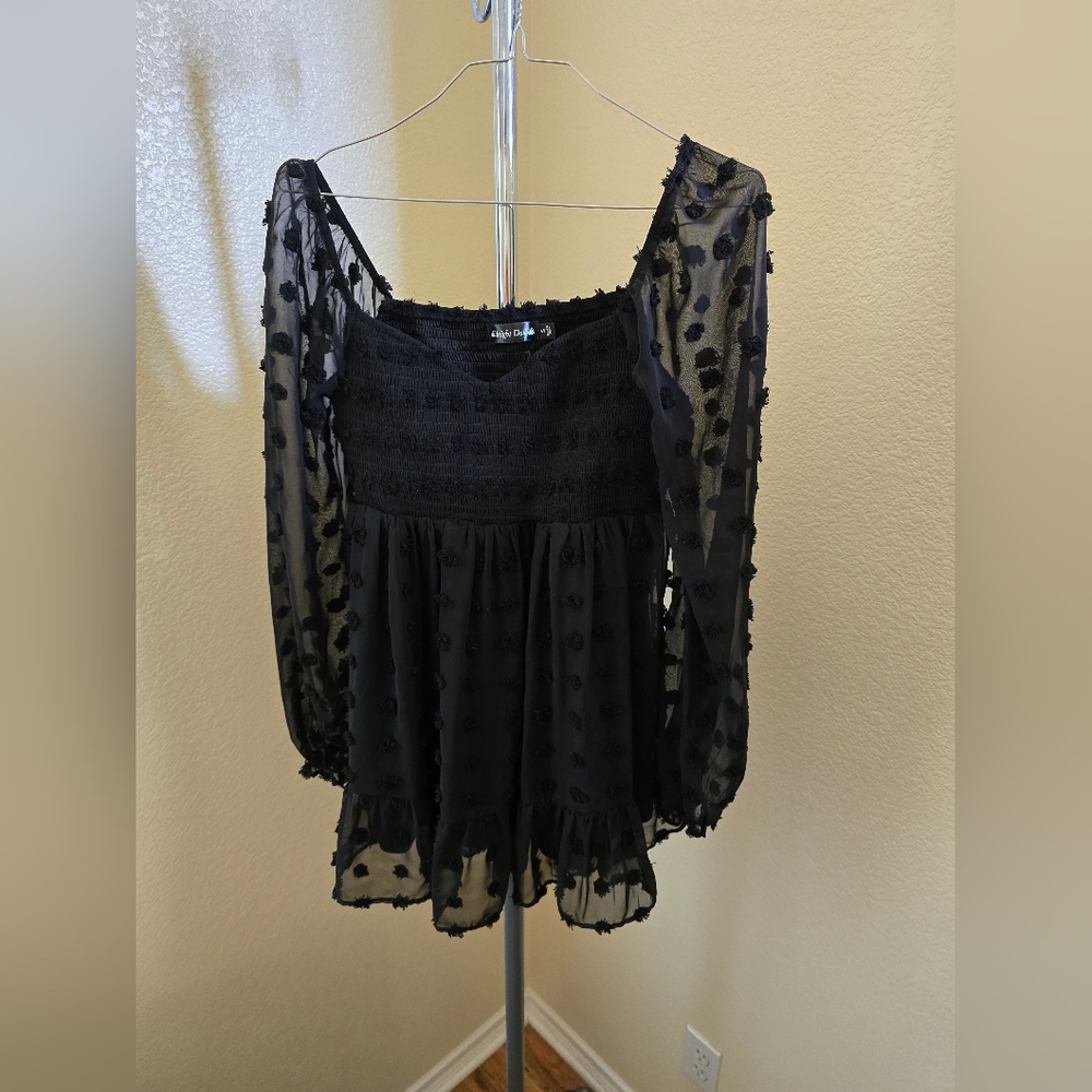 Midnight Doll Boho Black Blouse